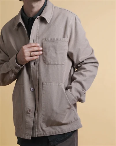 Elsk - Twill Mens Overshirt - Cashew Beige